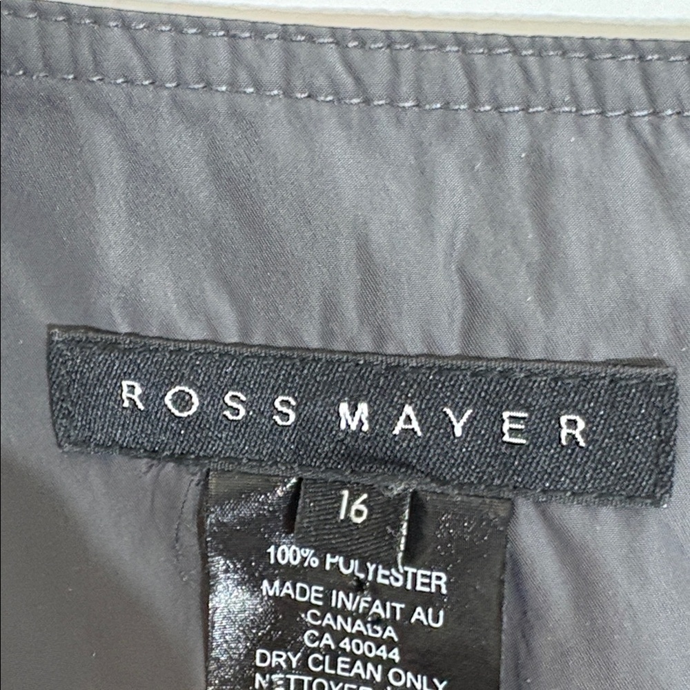 Ross Mayer Charcoal Nylon Tulip Skirt | Size 16 | Made in Canada - Picture 8 of 11